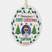 Personalized Airline Captain Custom Name Christmas Keramisch Ornament (Rechts)