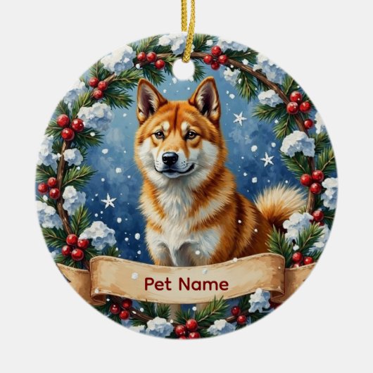 Personalized Akita Christmas Keramisch Ornament (Voorkant)