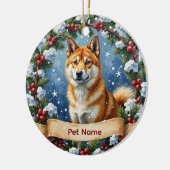 Personalized Akita Christmas Keramisch Ornament (Links)