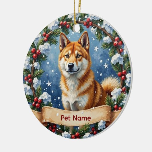 Personalized Akita Christmas Keramisch Ornament (Links)