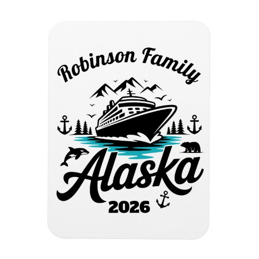 Personalized Alaska Cruise Door Marker Magneet (Verticaal)