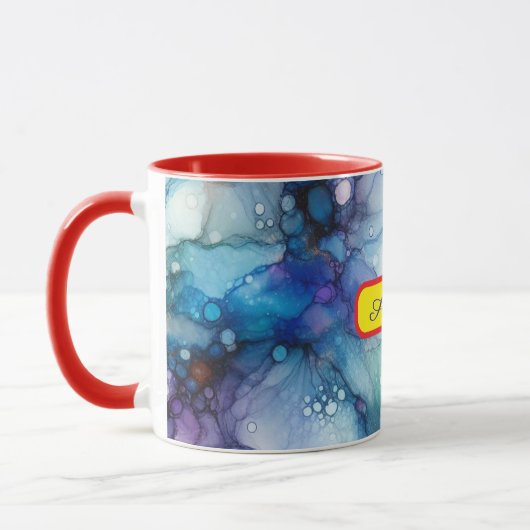 Personalized Alcohol Ink Style Mug with Name, gift Mok (Links)