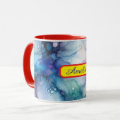 Personalized Alcohol Ink Style Mug with Name, gift Mok (Voorkant links)