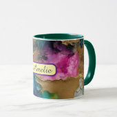 Personalized Alcohol Ink Style Mug with Name, gift Mok (Voorkant rechts)