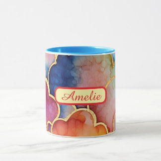 Personalized Alcohol Ink Style Mug with Name, gift Mok