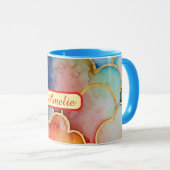 Personalized Alcohol Ink Style Mug with Name, gift Mok (Voorkant rechts)