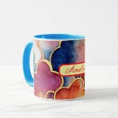 Personalized Alcohol Ink Style Mug with Name, gift Mok (Voorkant links)