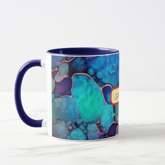 Personalized Alcohol Ink Style Mug with Name, gift Mok (Links)