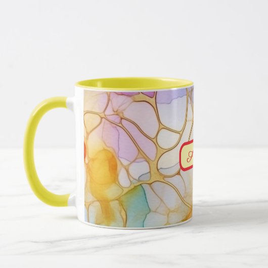 Personalized Alcohol Ink Style Mug with Name, gift Mok (Links)