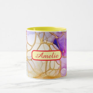 Personalized Alcohol Ink Style Mug with Name, gift Mok
