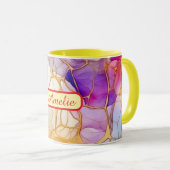 Personalized Alcohol Ink Style Mug with Name, gift Mok (Voorkant rechts)