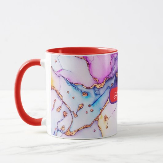 Personalized Alcohol Ink Style Mug with Name, gift Mok (Links)