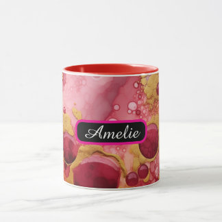 Personalized Alcohol Ink Style Mug with Name, gift Mok