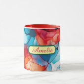Personalized Alcohol Ink Style Mug with Name, gift Mok (Midden)