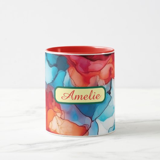 Personalized Alcohol Ink Style Mug with Name, gift Mok (Midden)