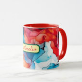 Personalized Alcohol Ink Style Mug with Name, gift Mok (Voorkant rechts)