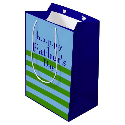 Personalized All-Occasion Spring Green and Blue Medium Cadeauzakje (Achterkant Gekanteld)
