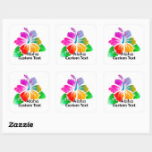 Personalized Aloha Hibiscus Tropical Flower Vierkante Sticker (Vel)