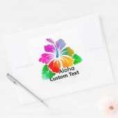 Personalized Aloha Hibiscus Tropical Flower Vierkante Sticker (Envelop)