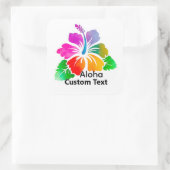 Personalized Aloha Hibiscus Tropical Flower Vierkante Sticker (Tas)