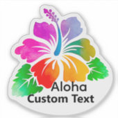Personalized Aloha Hibiscus TropicalFlower Sticker (Voorkant)