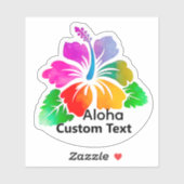Personalized Aloha Hibiscus TropicalFlower Sticker (Vel)
