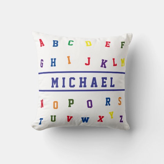 Personalized Alphabet  Throw Pillow Kussen (Voorkant)