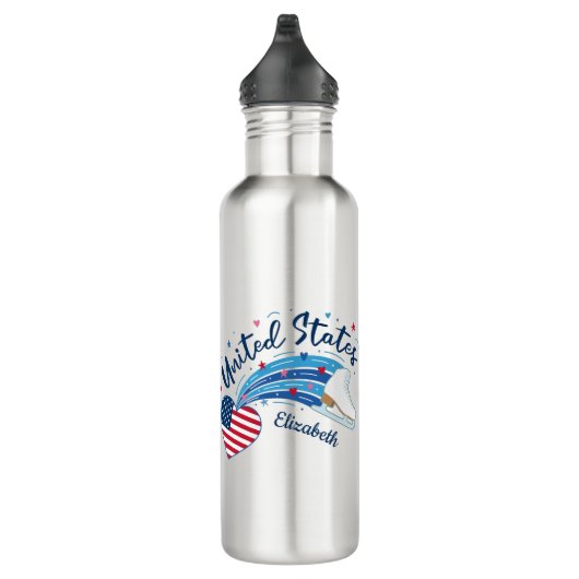 Personalized American Figure Skating Water Bottle Waterfles (Rechts)
