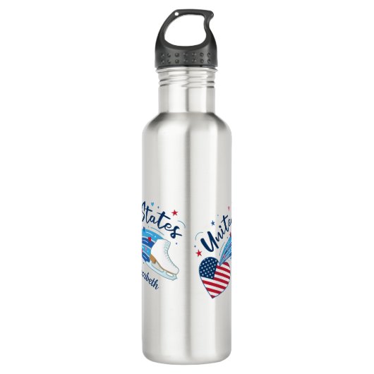 Personalized American Figure Skating Water Bottle Waterfles (Voorkant)