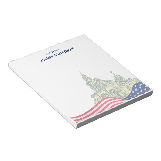 Personalized American Flag Patriotic USA  Notitieblok (Schuin)