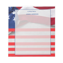 Personalized American Flag Patriotic USA Notitieblok