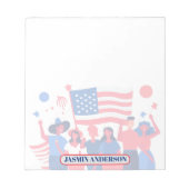 Personalized American Flag Patriotic USA  Notitieblok (Voorkant)