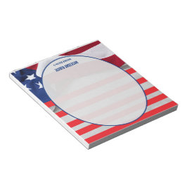 Personalized American Flag Patriotic USA Notitieblok