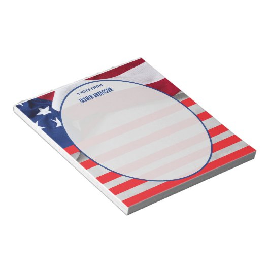 Personalized American Flag Patriotic USA  Notitieblok (Schuin)