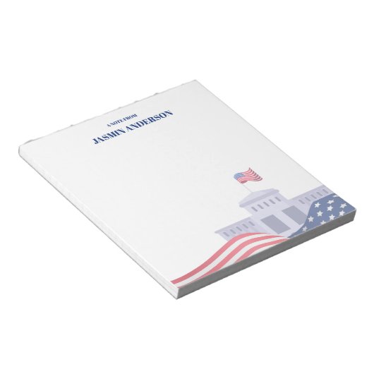 Personalized American Flag Patriotic USA  Notitieblok (Schuin)
