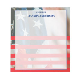 Personalized American Flag Patriotic USA Notitieblok