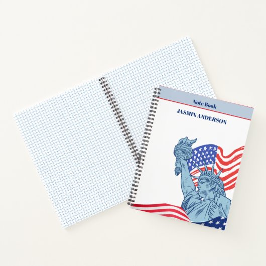 Personalized American Flag Patriotic USA Notitieboek (Binnen)