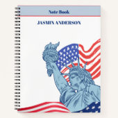 Personalized American Flag Patriotic USA Notitieboek (Voorkant)