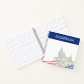 Personalized American Flag Patriotic USA  Notitieboek (Binnen)