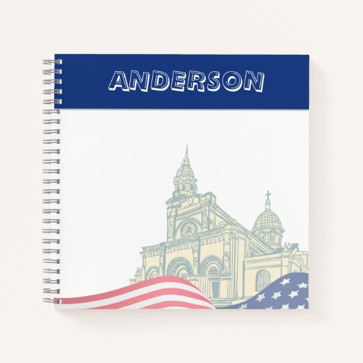 Personalized American Flag Patriotic USA  Notitieboek (Voorkant)