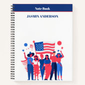 Personalized American Flag Patriotic USA  Notitieboek (Voorkant)