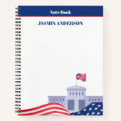 Personalized American Flag Patriotic USA  Notitieboek (Voorkant)