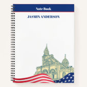 Personalized American Flag Patriotic USA  Notitieboek (Voorkant)