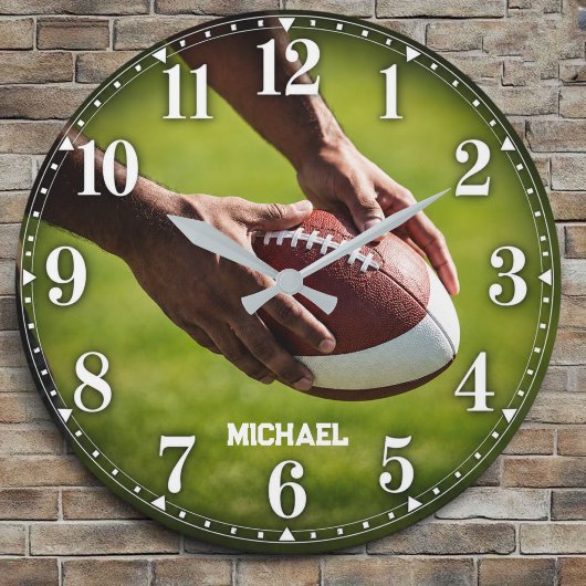 Personalized American Football Custom Name Grote Klok