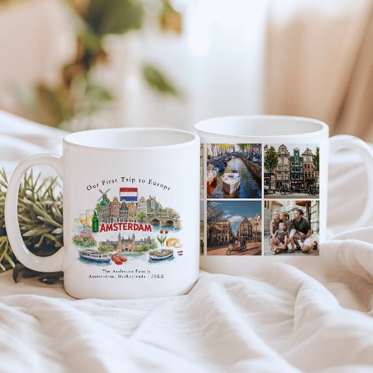 Personalized Amsterdam Travel Photo Mug Koffiemok