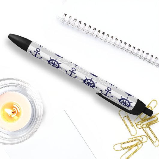 Personalized Anchor Boat Wheel Nautical Ink Zwarte Inkt Pen
