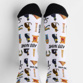 Personalized Ancient Egyptian Cat Socks & Pyramids Sokken (Top)