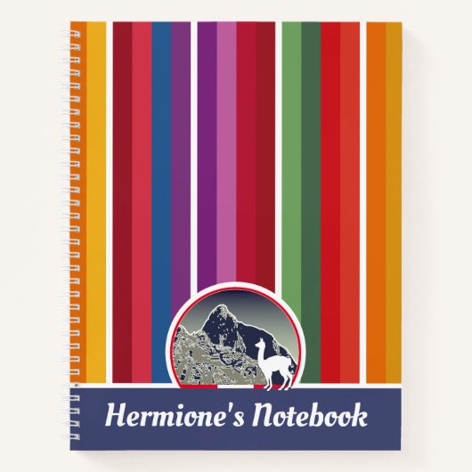 Personalized Andean Mountain Machu Picchu Peru Notitieboek (Voorkant)