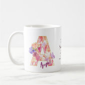 Personalized Angel Initial A with Heart Pattern Koffiemok (Links)