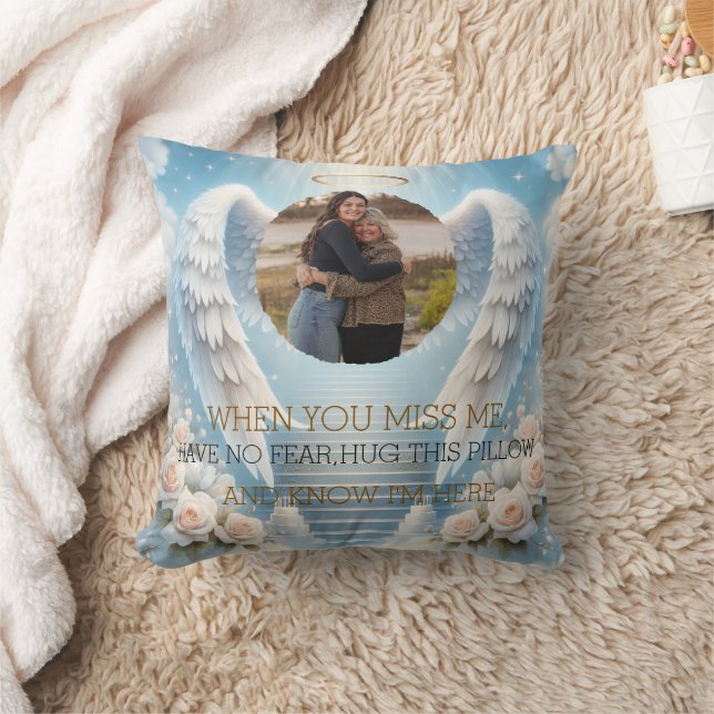 Personalized Angel Memorial Pillow with Photo Kussen (Deken)